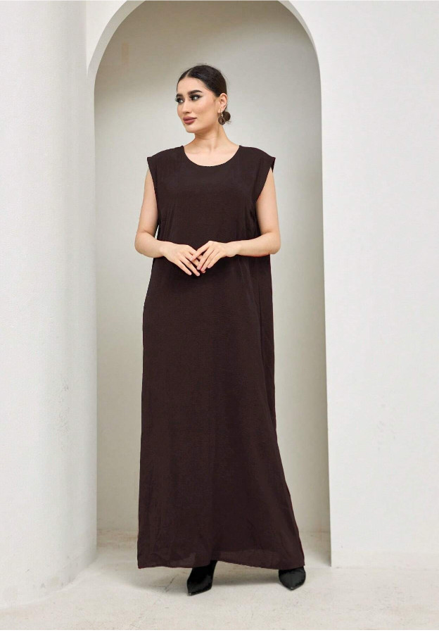 CZARNA MAXI SUKIENKA ABAYA TEKSTURA CASUAL