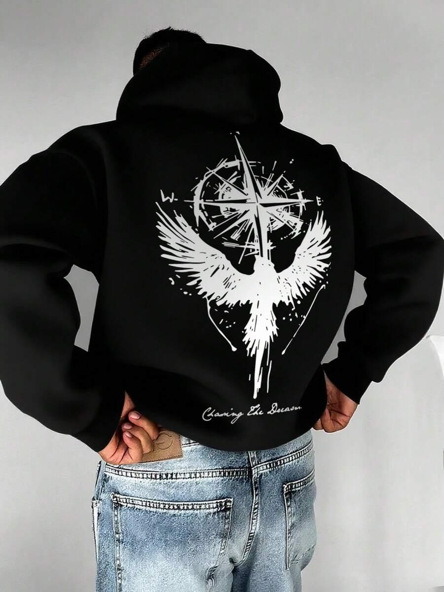 bluza z kapturem nadruk