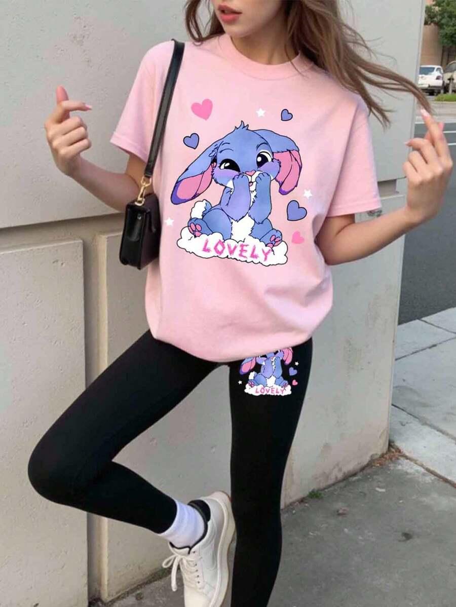 czarne legginsy print 