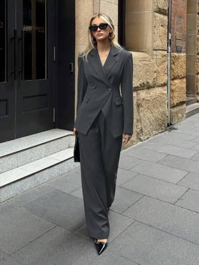 szare spodnie casual