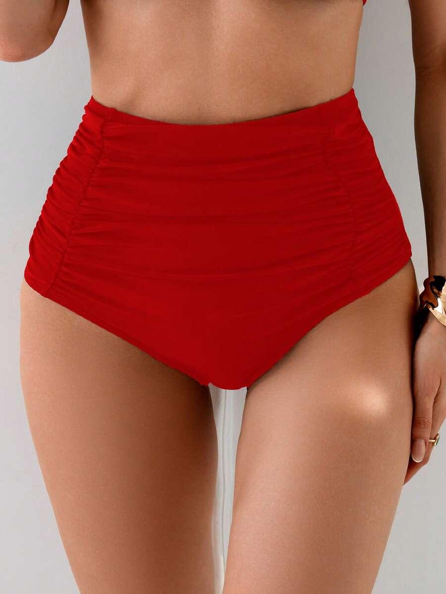 czerwony dół od bikini