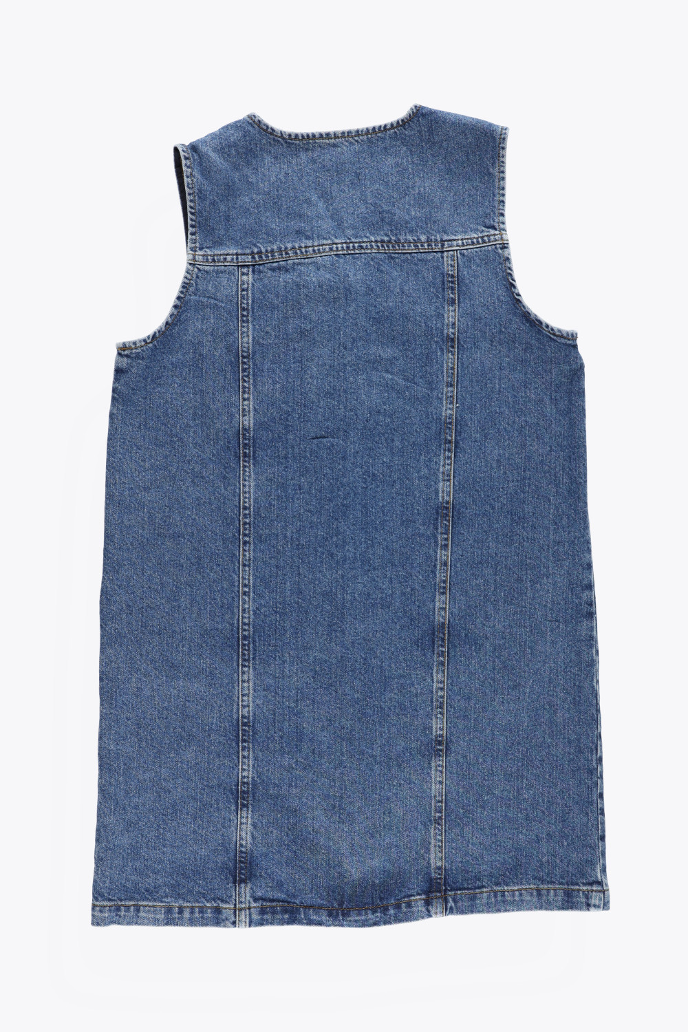 mini sukienka bez rękawów jeans v-neck guziki
