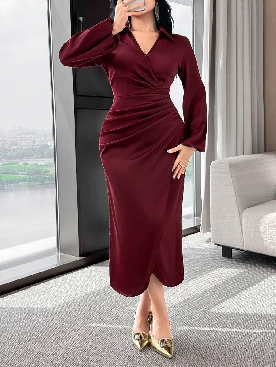 czerwona midi sukienka
