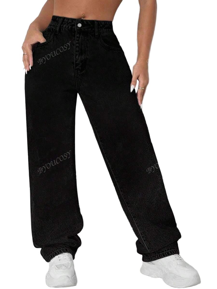 CZARNE SPODNIE JEANS