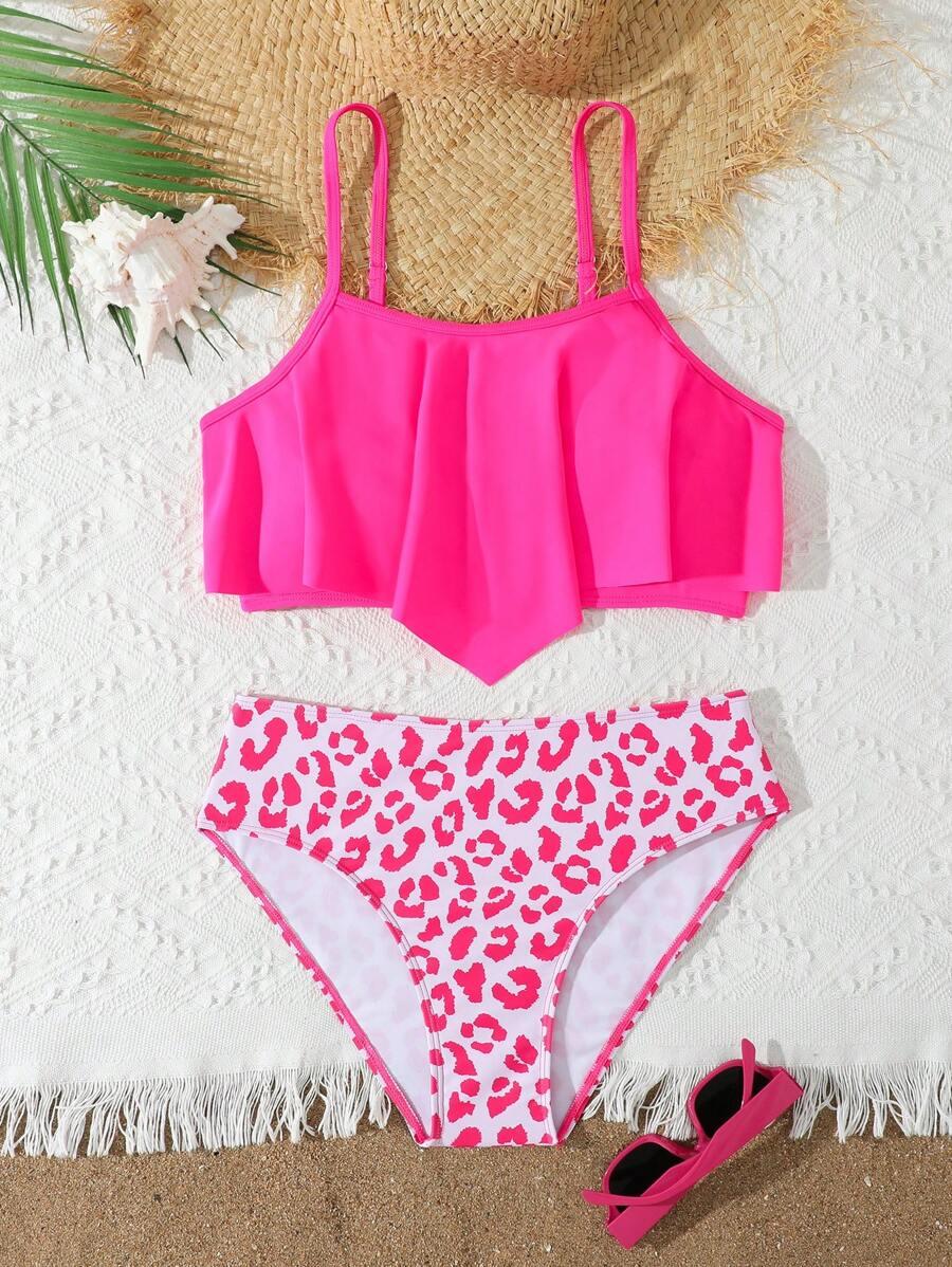 dwuczęściowy strój kąpielowy animal print
