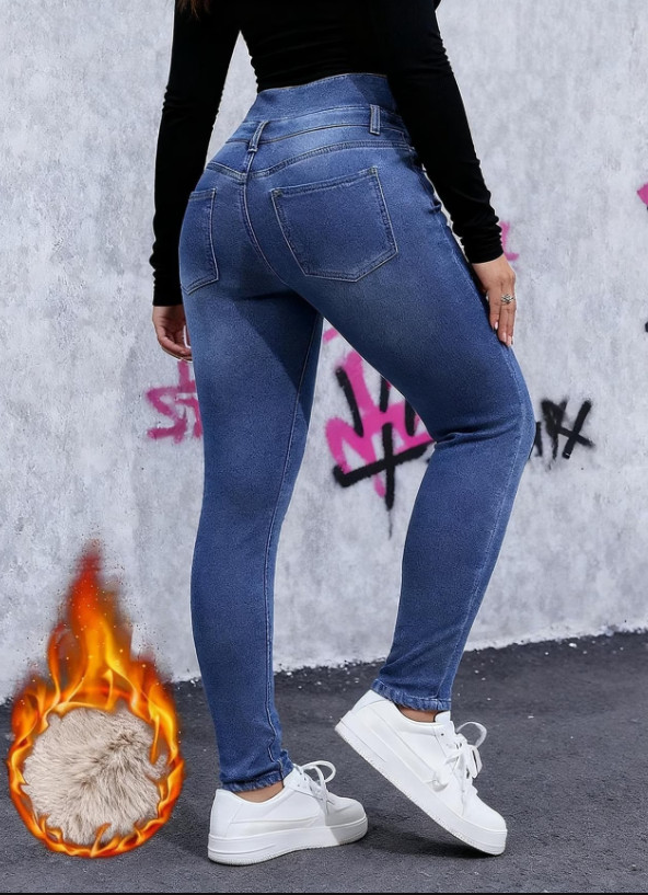 ocieplane spodnie jeans
