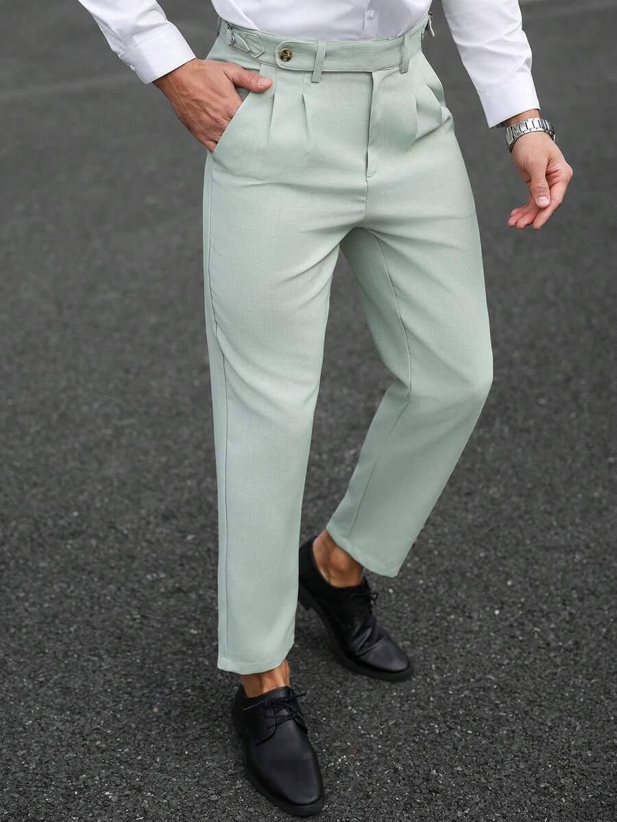 zielone eleganckie spodnie
