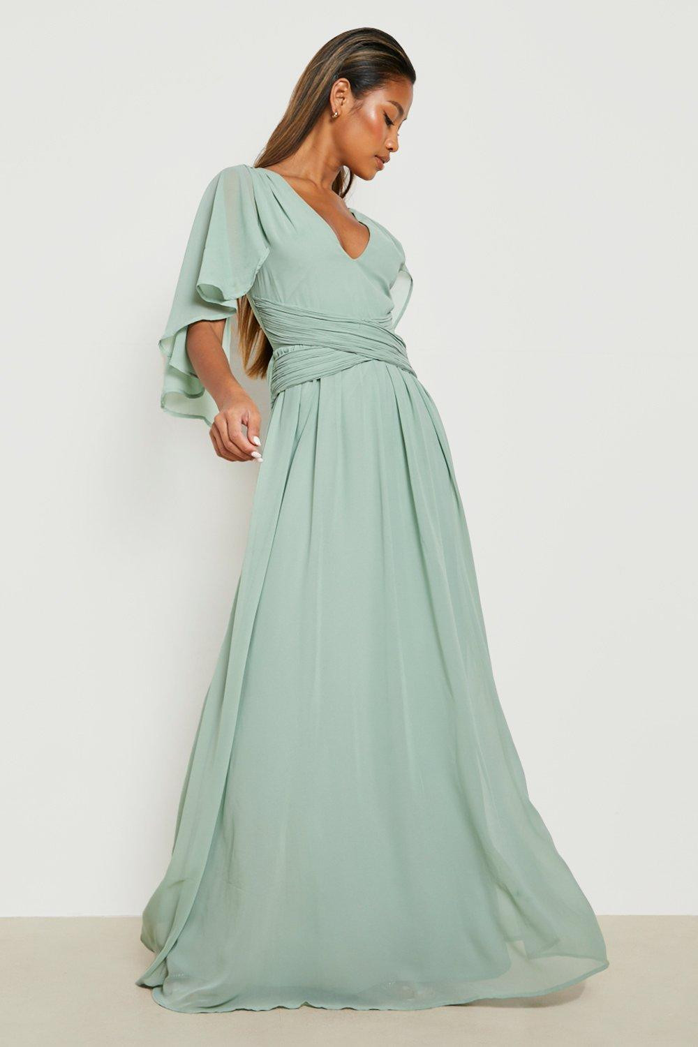 SZYFONOWA MAXI SUKIENKA V-NECK