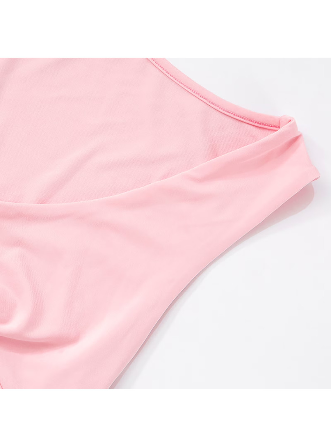 różowy top v-neck marszczenia