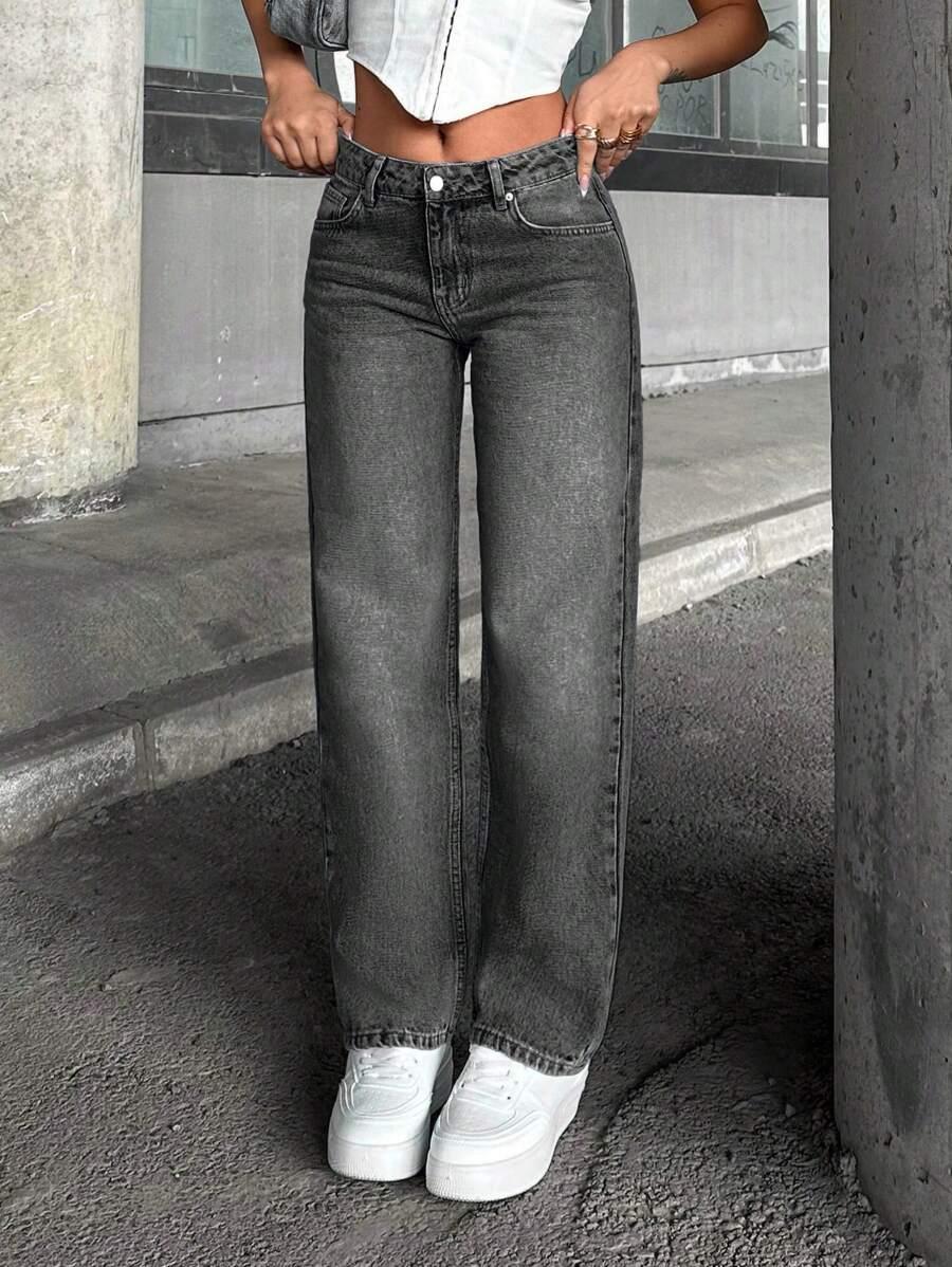 SZARE SPODNIE JEANS 