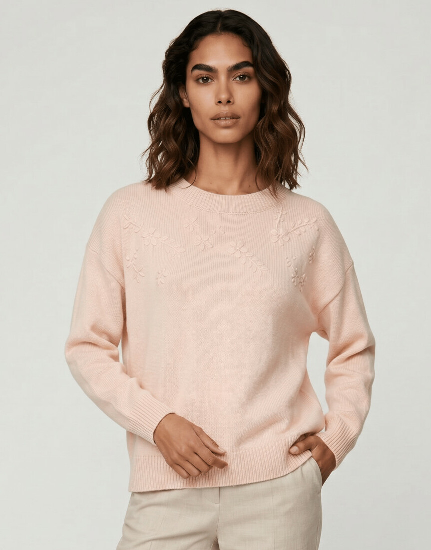 sweter haft kwiaty
