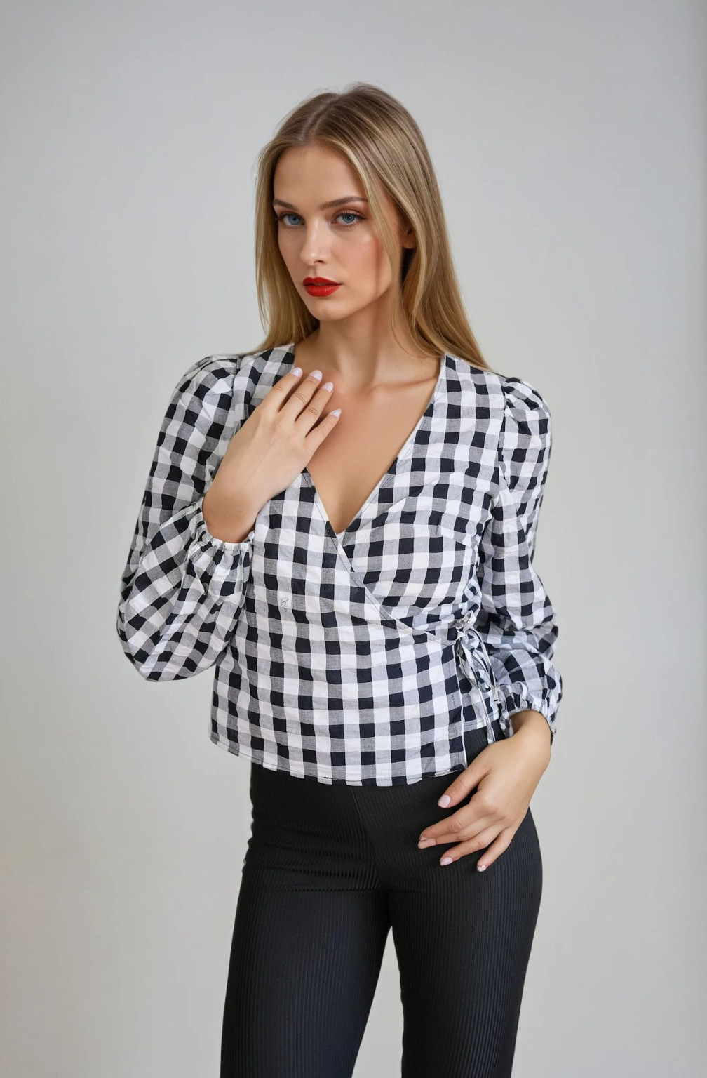 KOPERTOWA BLUZKA KRATKA