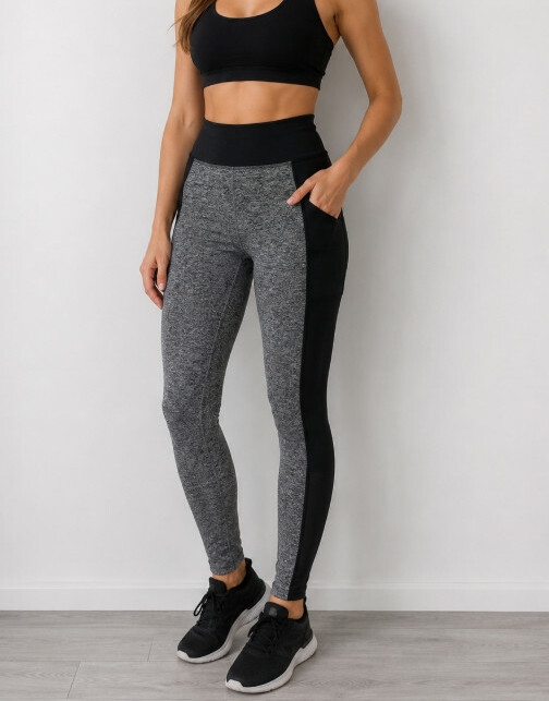 legginsy sportowe kieszonki melanż