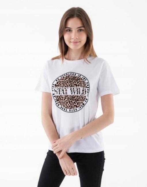 biały t-shirt print