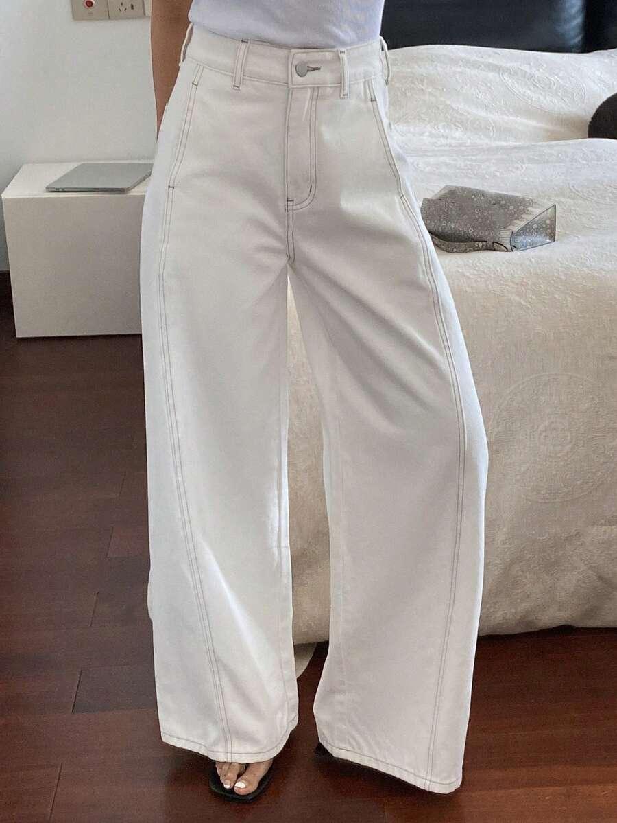 białe jeansy wysoki stan