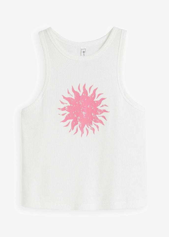 BAWEŁNIANA BOKSERKA TOP Z PRINTEM - REGULAR FIT