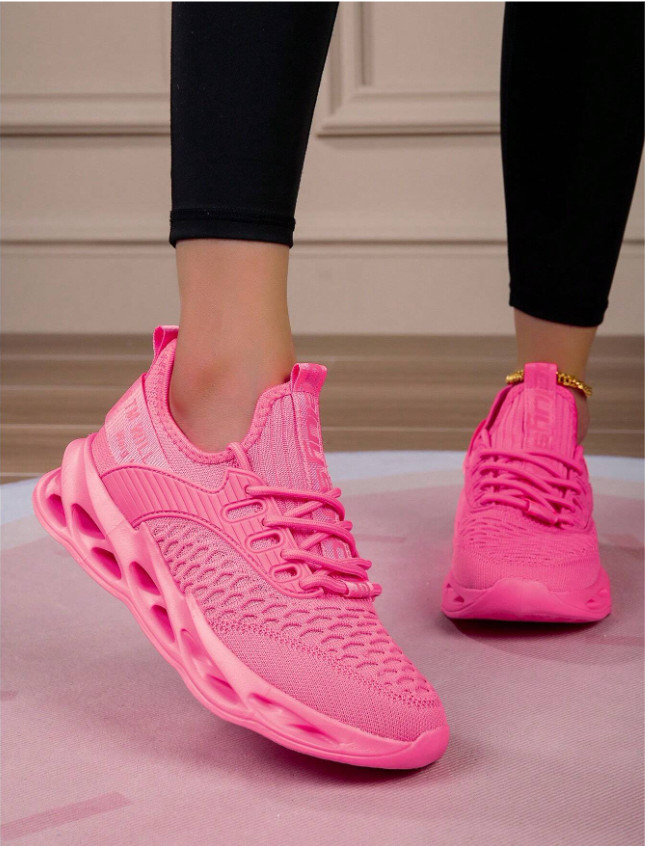 RÓŻOWE BUTY SPORTOWE SZNUROWANE 