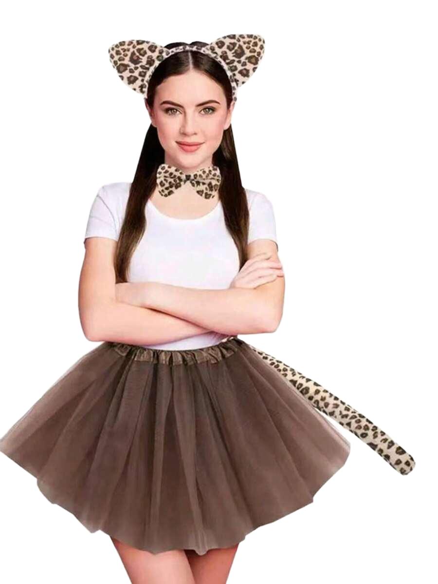 zestaw opaska mucha ogon animal print