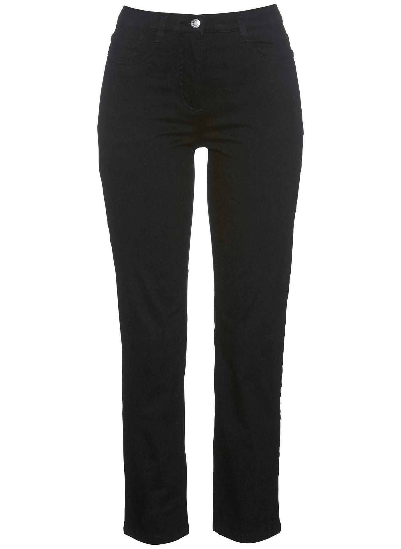 CZARNE SPODNIE JEANS KIESZENIE 7/8 ŚREDNI STAN