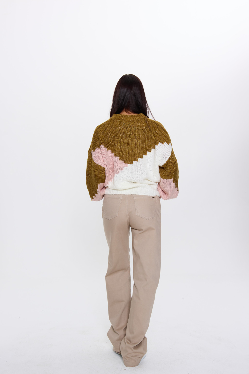 DZIANINOWY SWETER KONTRAST 1750024-47015