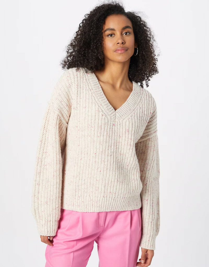 SWETER WEŁNA V-NECK