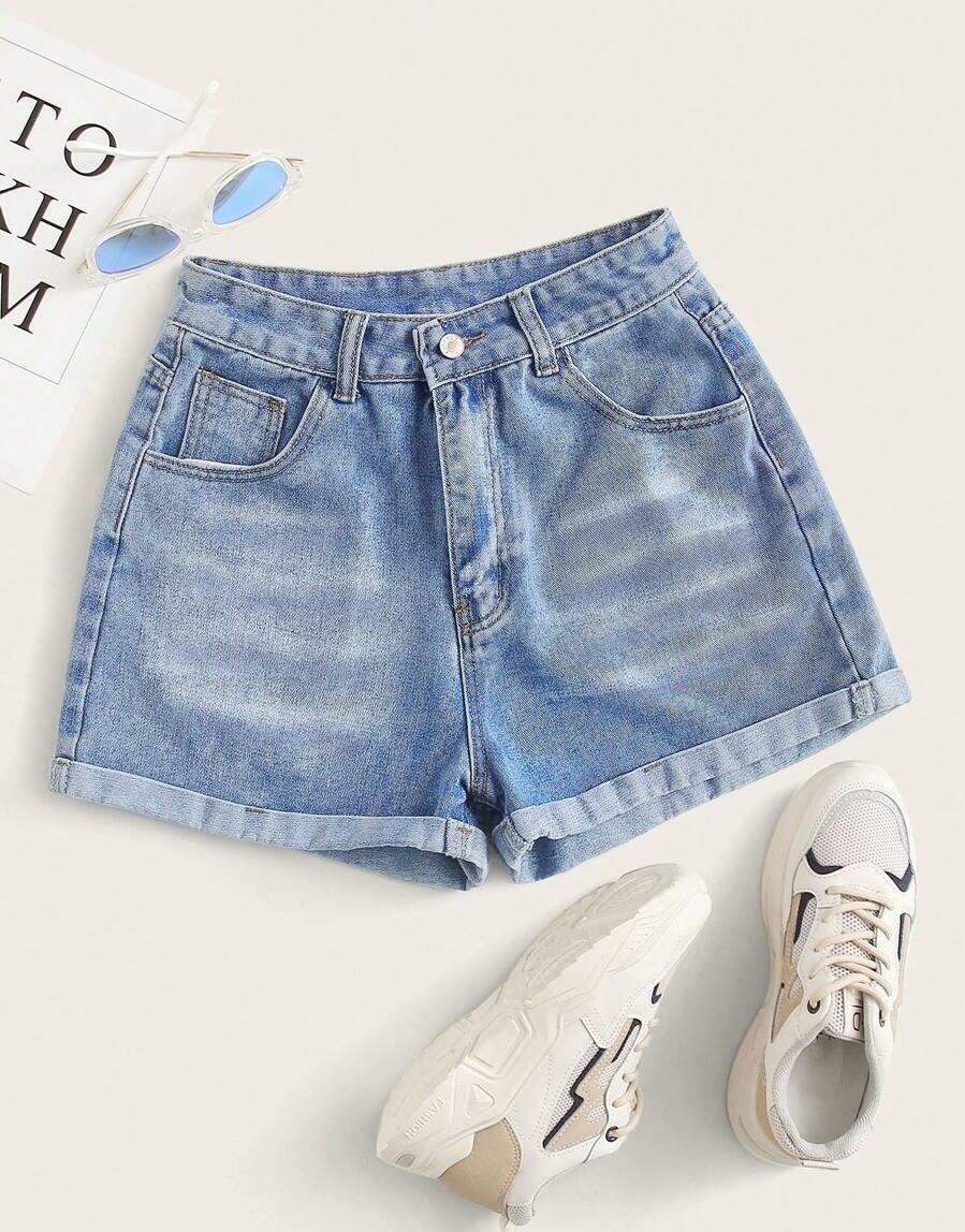 NIEBIESKIE KRÓTKIE SPODENKI JEANS