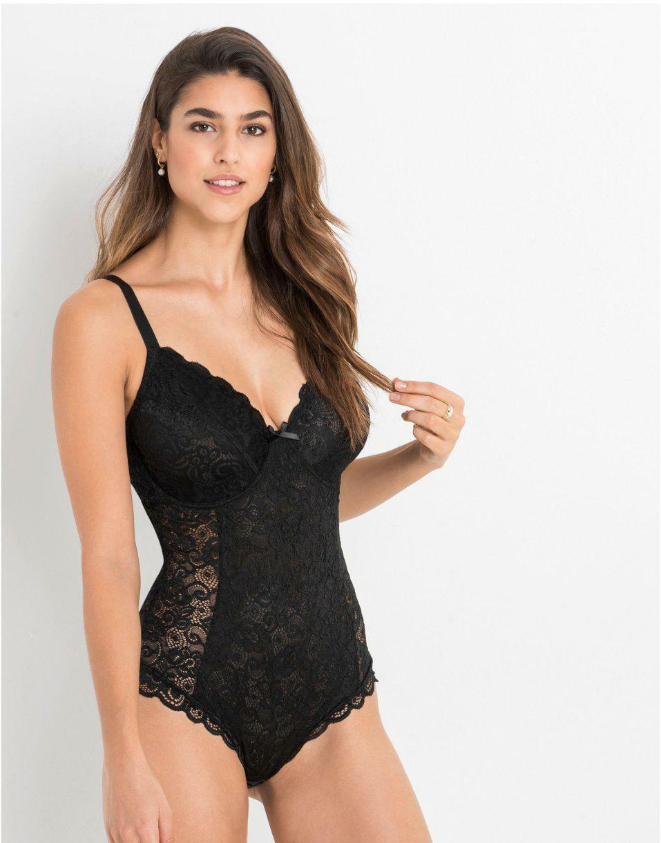 CZARNE KORONKOWE BODY