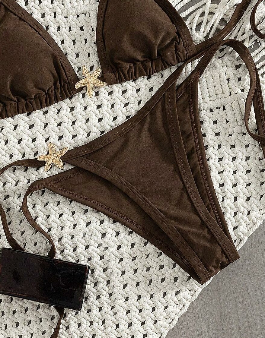 BRĄZOWY dół od bikini