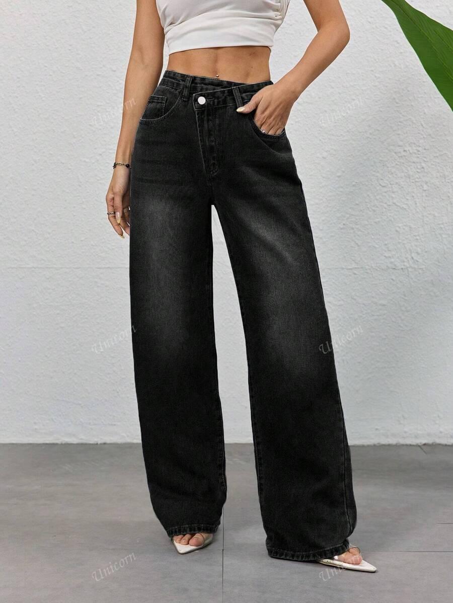 CZARNE SPODNIE JEANS