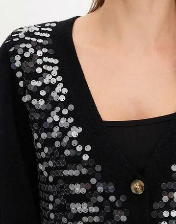 SWETER ROZPINANY Z CEKINAMI