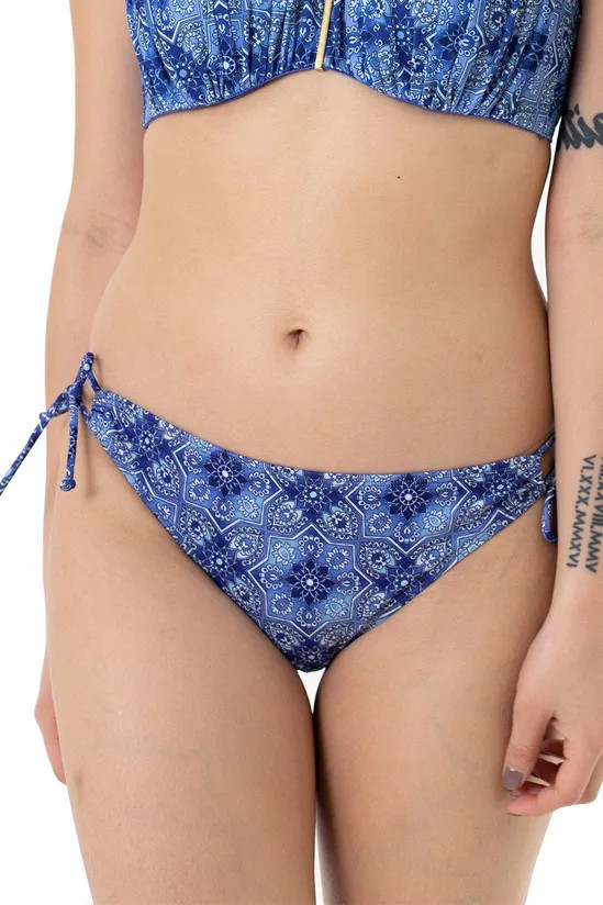 niebieski dół od bikini print wiązanie 