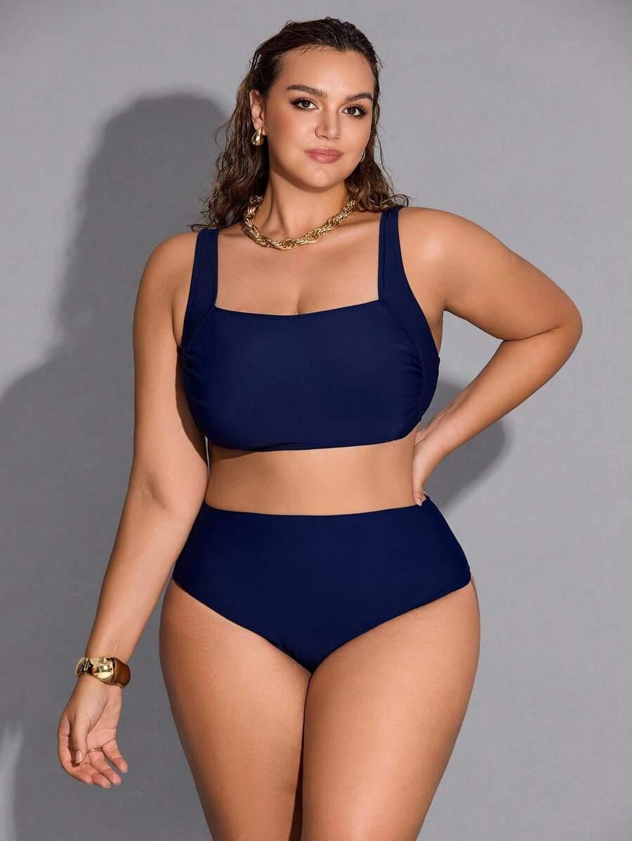granatowy komplet bikini 