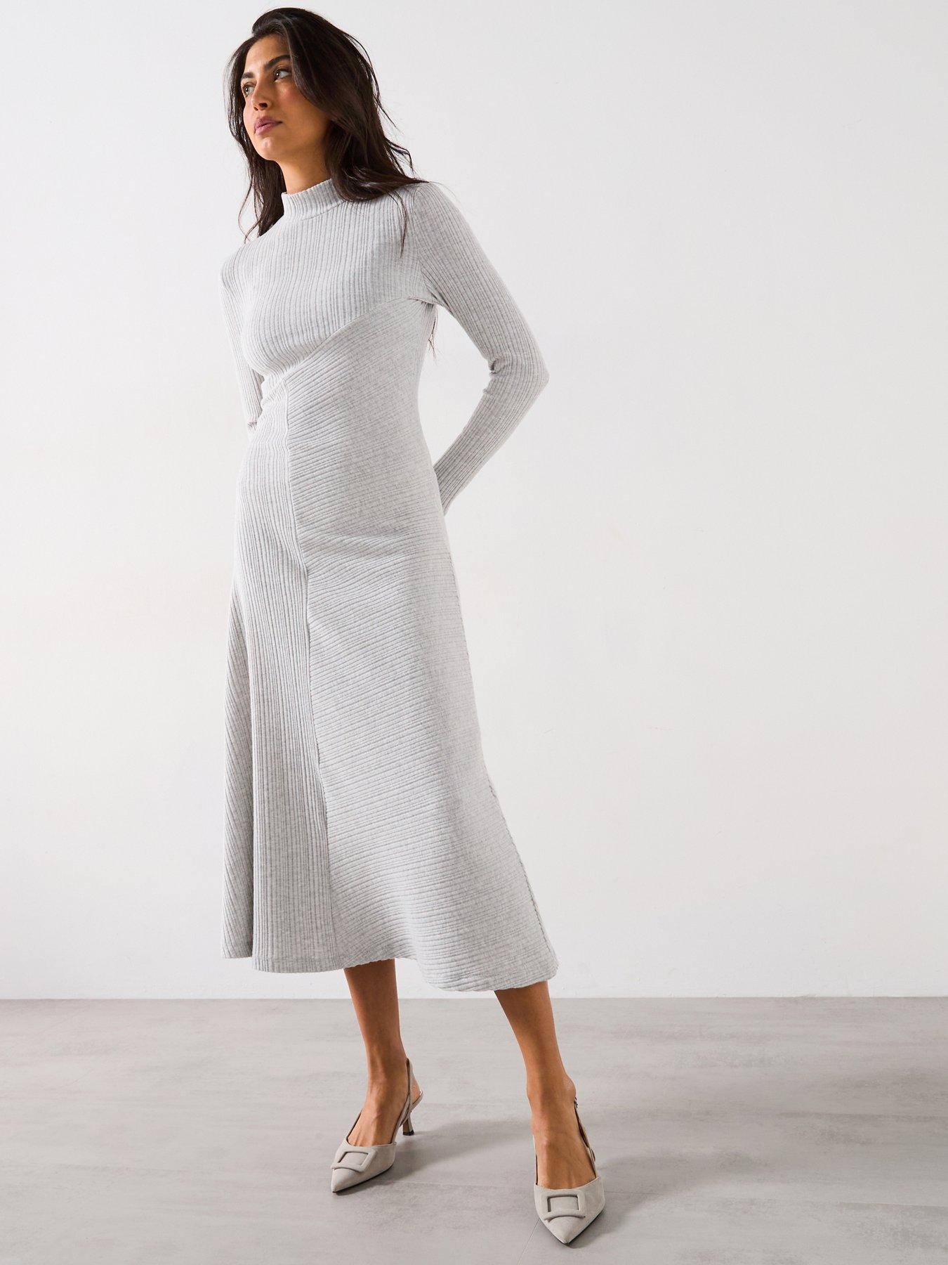 RIVER ISLAND SUKIENKA Z PRĄŻKOWANEJ DZIANINY 