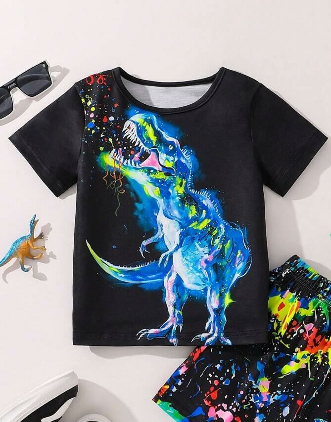czarny t-shirt print