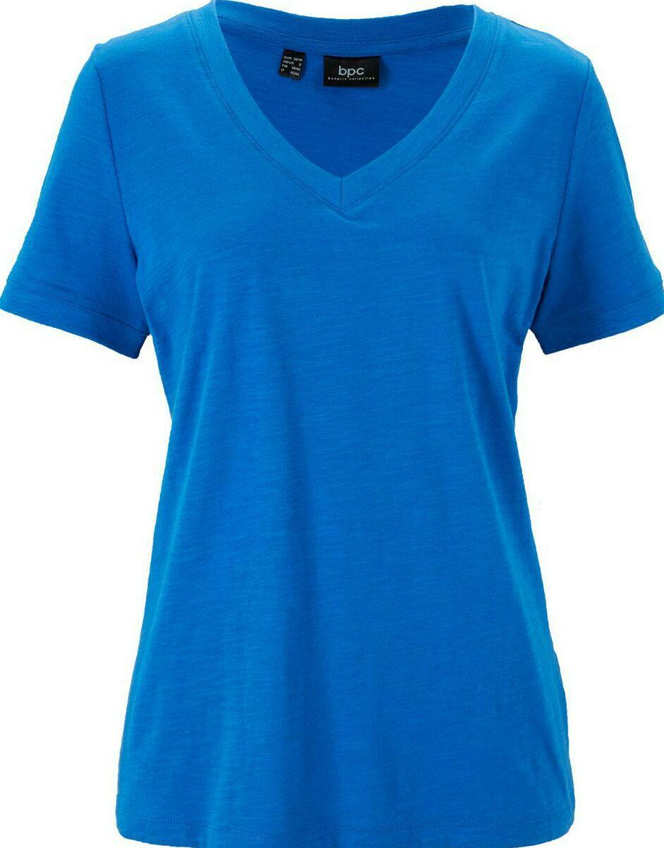 T-SHIRT DAMSKI BAWEŁNIANY DUŻE ROZMIARY DEKOLT V