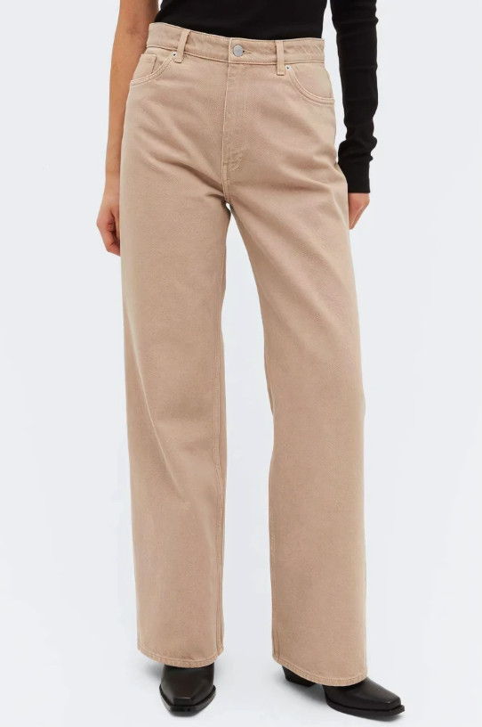BEŻOWE SPODNIE JEANS