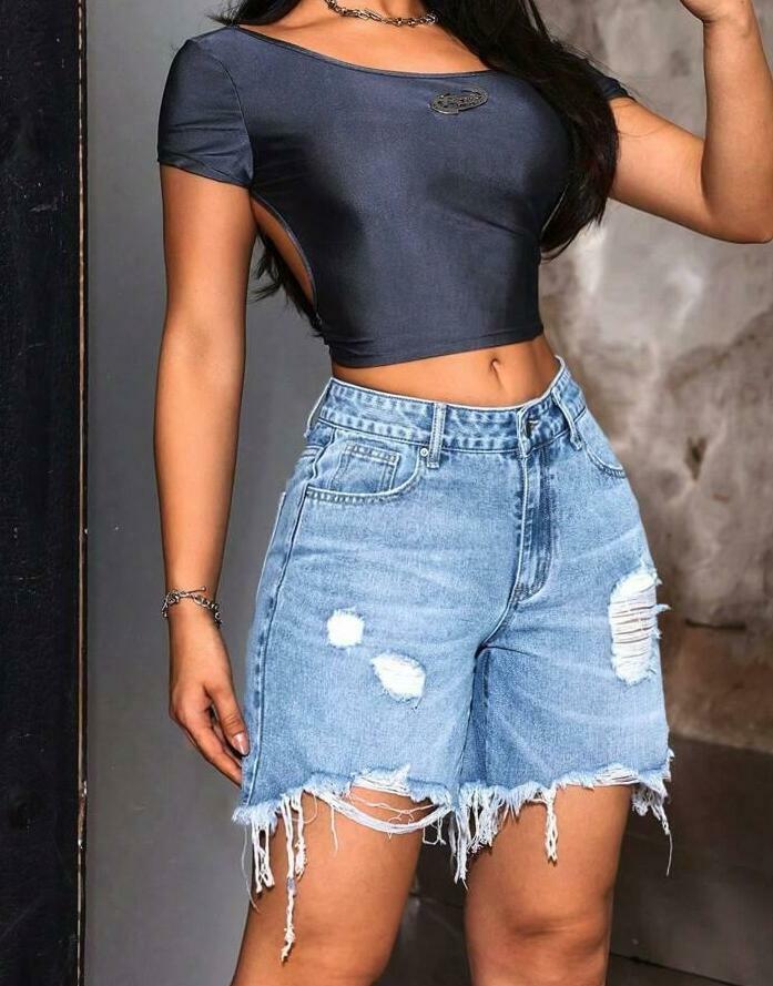 NIEBIESKIE SPODENKI JEANS