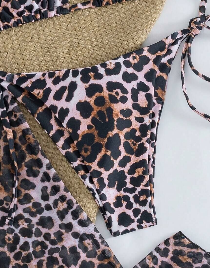 wiązany dół od bikini animal print