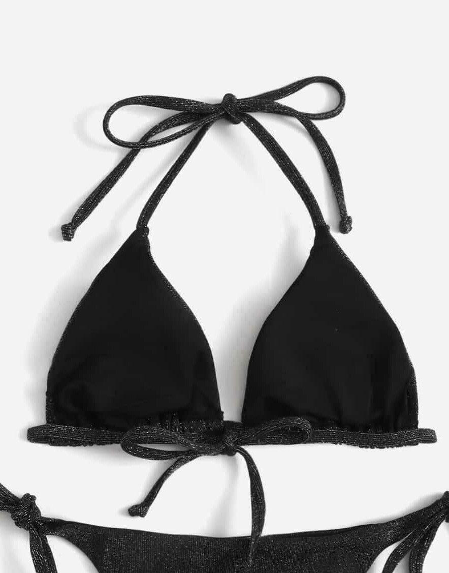 CZARNa góra od bikini BROKAT