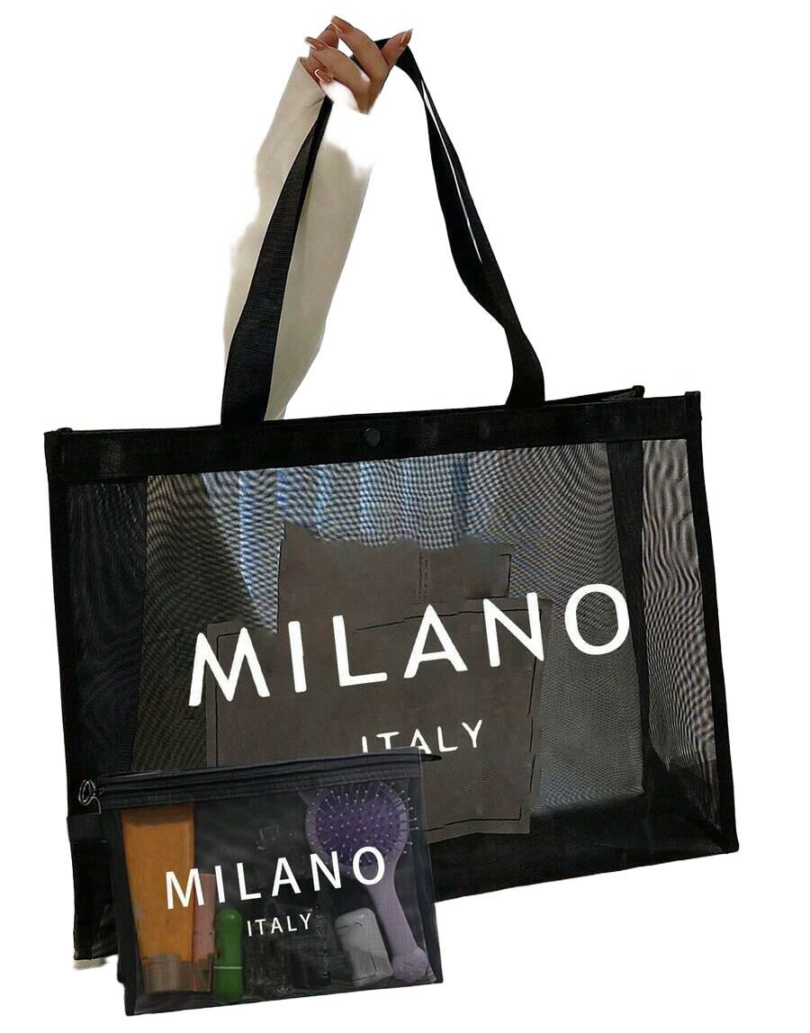 komplet torba kosmetyczka napis milano
