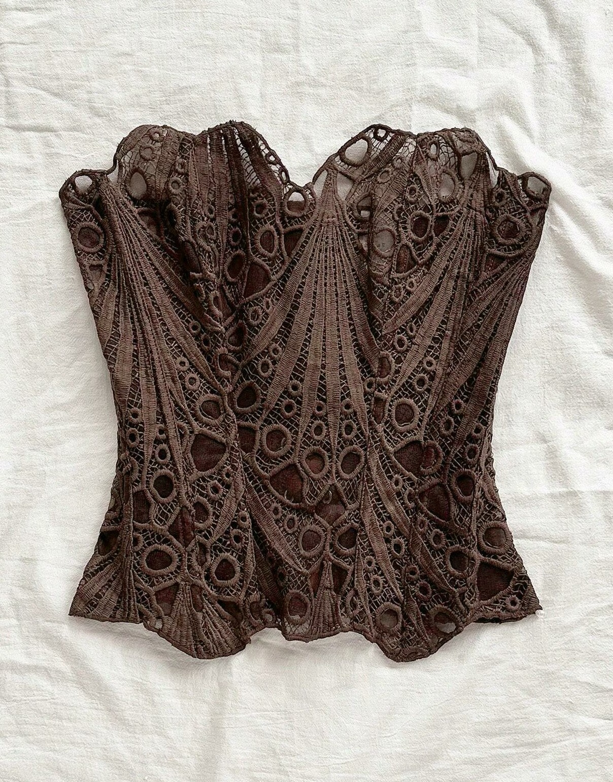 BRĄZOWY GORSETOWY TOP