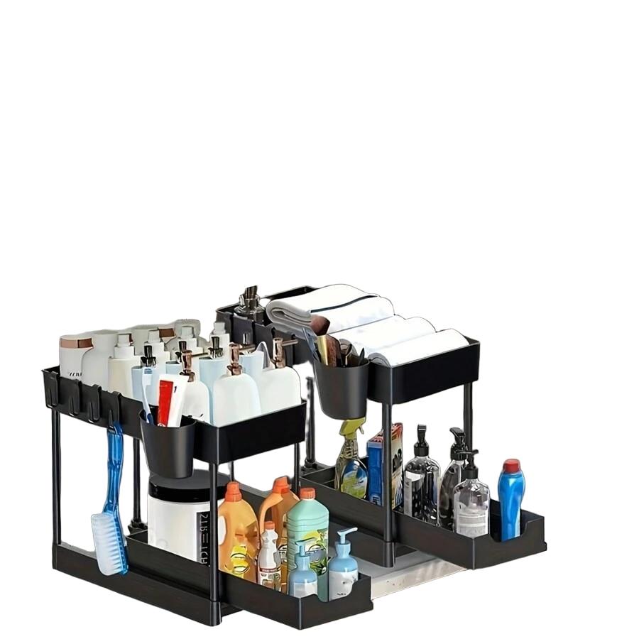 czarny organizer pod zlew