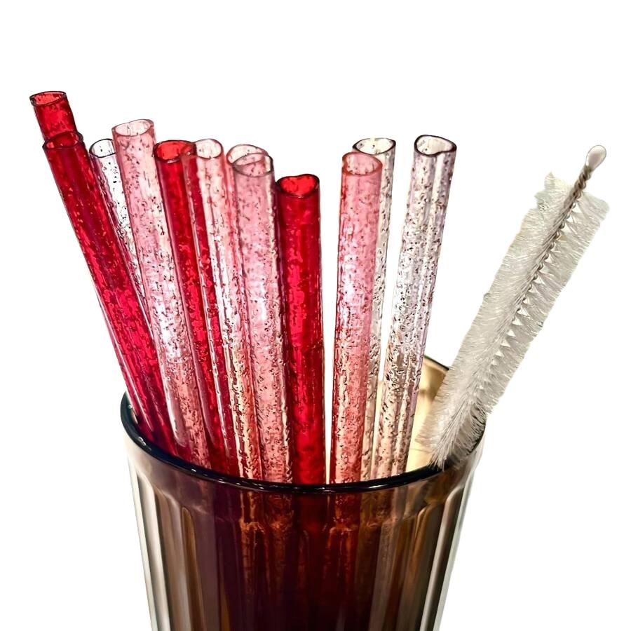 SŁOMKI W KSZTAŁCIE SERCA SZCZOTECZKA DO CZYSZCZENIA 12-PACK