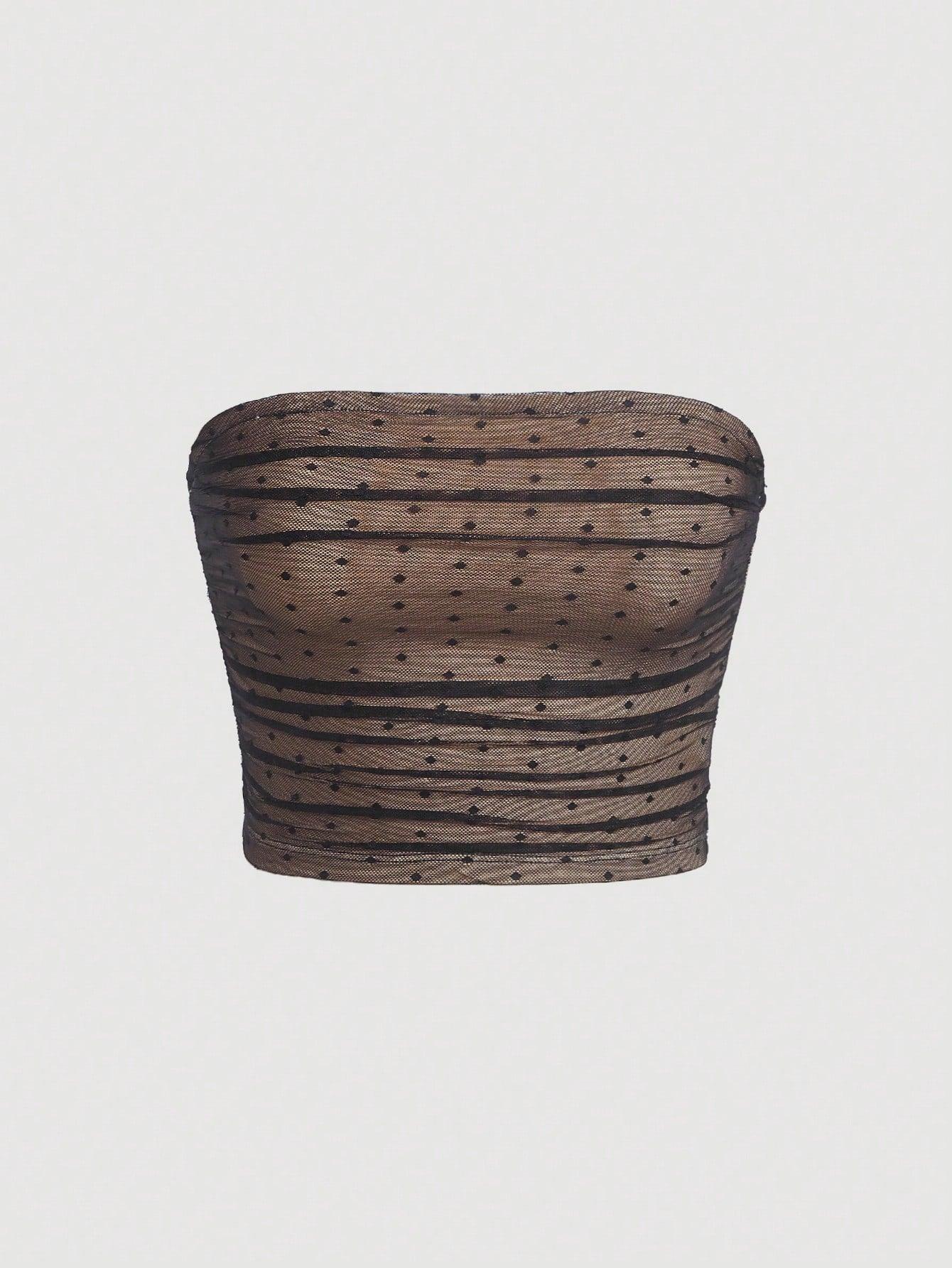 MARSZCZONY CROP TOP OPASKA SIATECZKA GROSZKI
