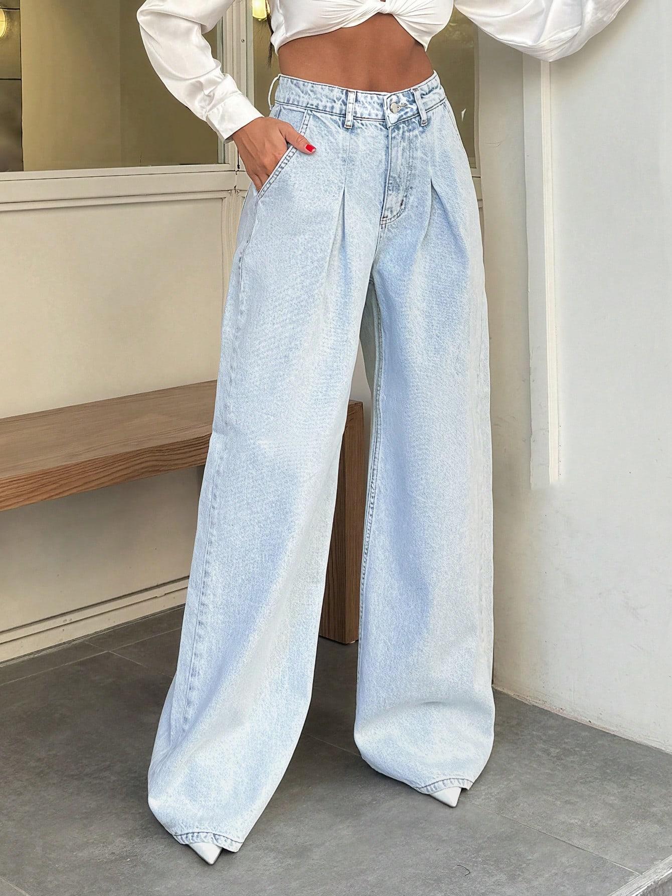 NIEBIESKIE SPODNIE JEANS WYSOKI STAN