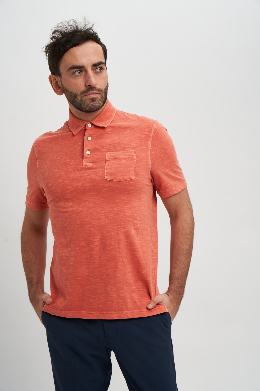 POMARAŃCZOWA KOSZULKA POLO T28-4893M-P0