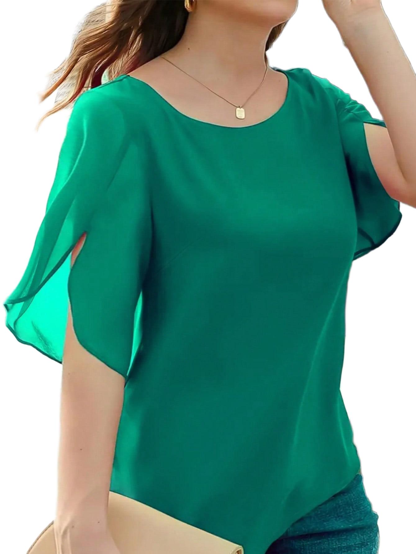 BLUZKA DAMSKA OVERSIZE KRÓTKI RĘKAW