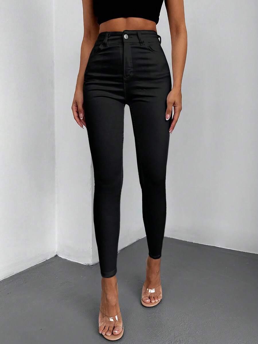 CZARNE SPODNIE JEANS 
