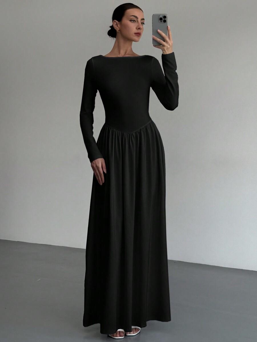 CZARNA MAXI SUKIENKA