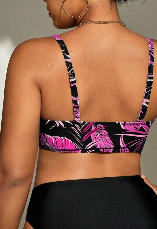 góra od bikini wzór roślinny 